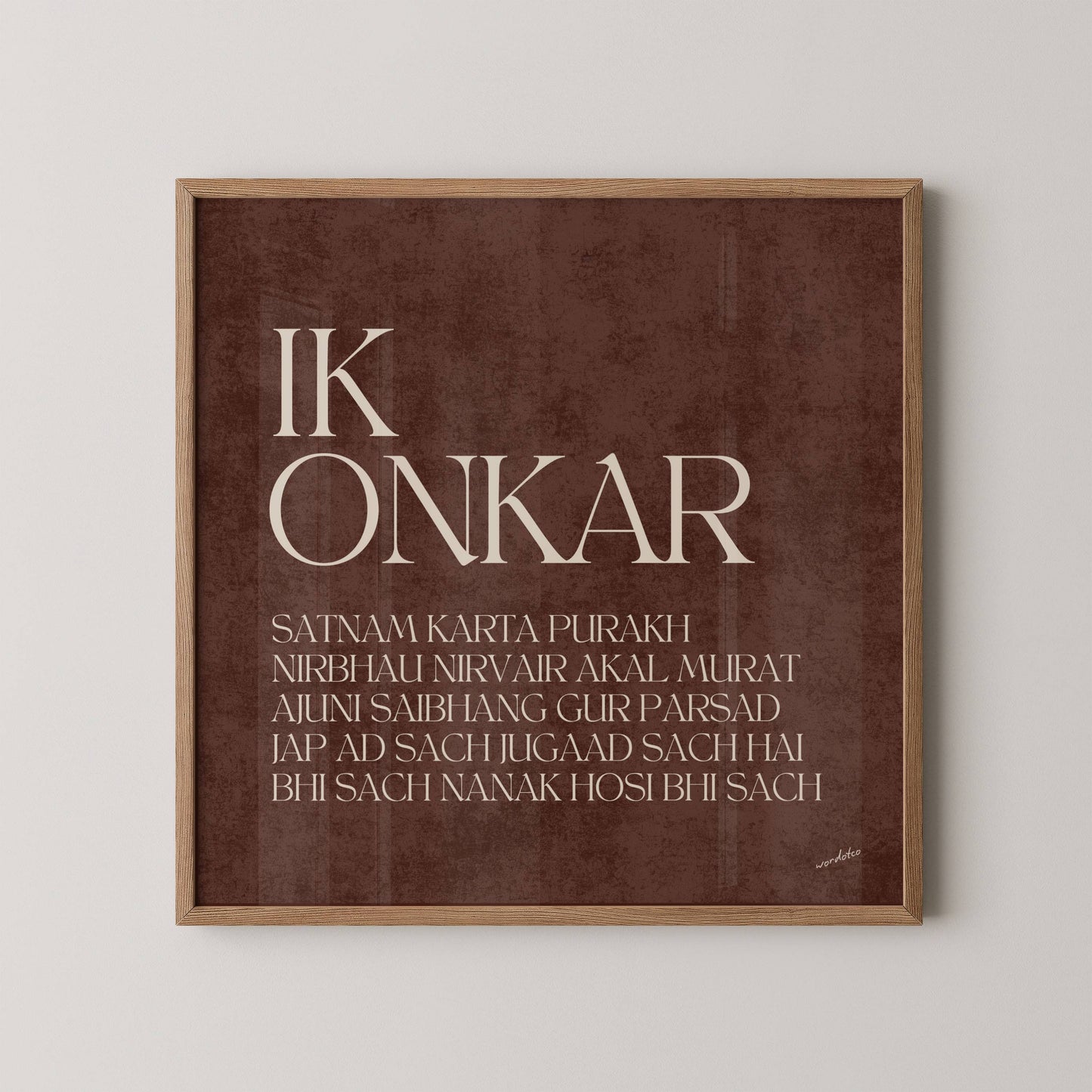 BROWN IK ONKAR MOOL MANTAR PRINT