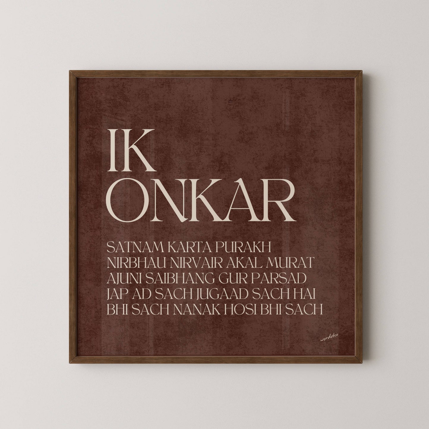BROWN IK ONKAR MOOL MANTAR PRINT