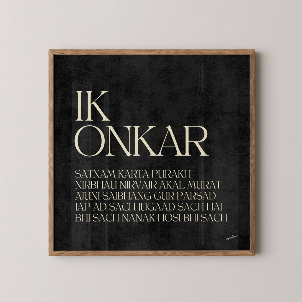 BLACK IK ONKAR MOOL MANTAR PRINT