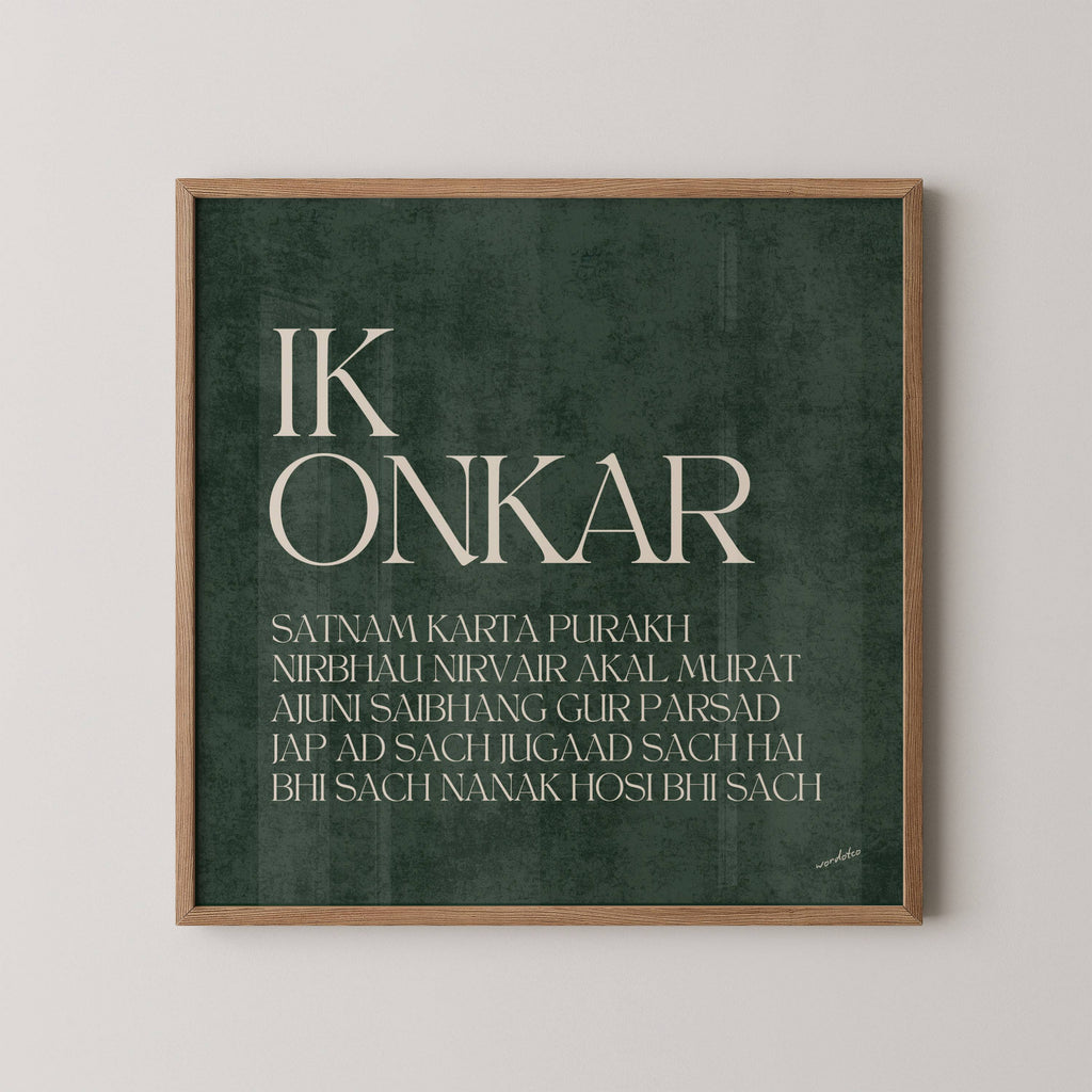 GREEN IK ONKAR MOOL MANTAR PRINT