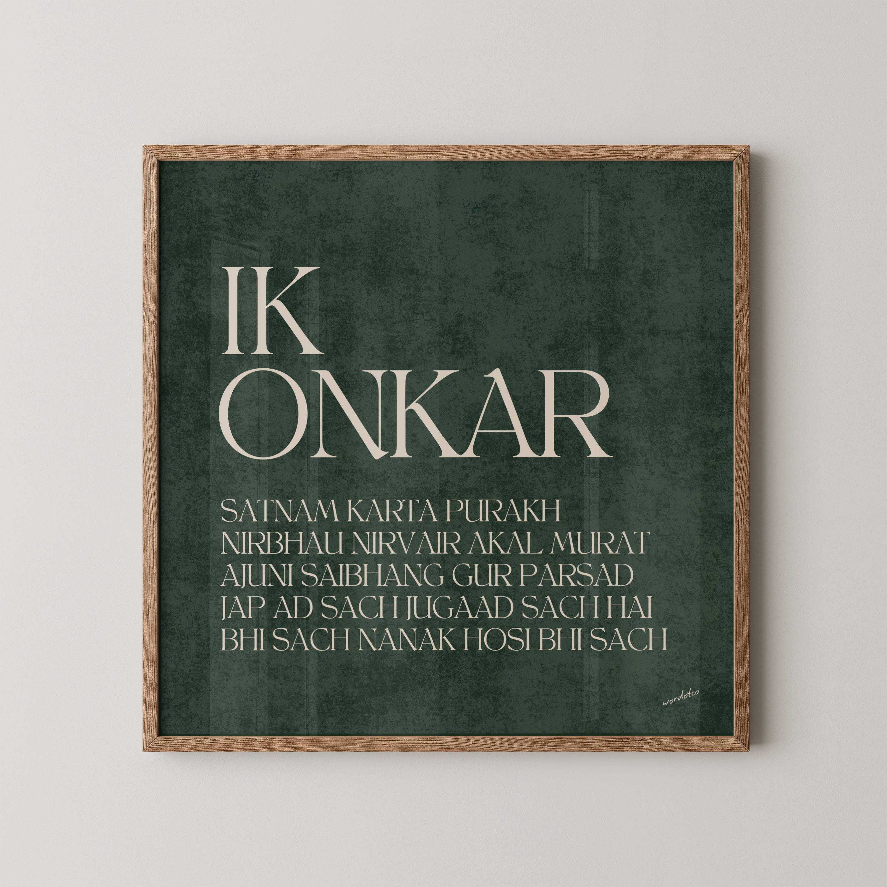 GREEN IK ONKAR MOOL MANTAR PRINT