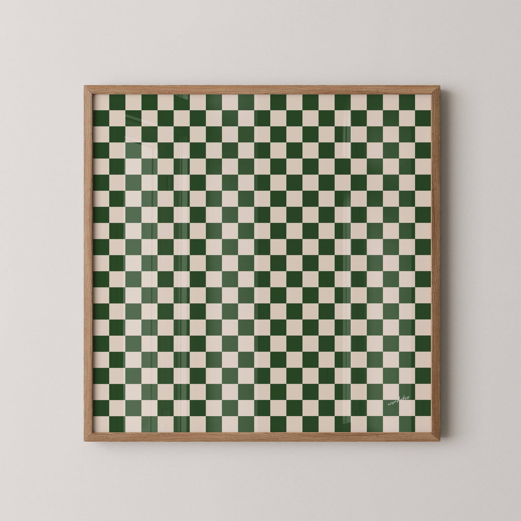 GREEN CHECKERED PRINT