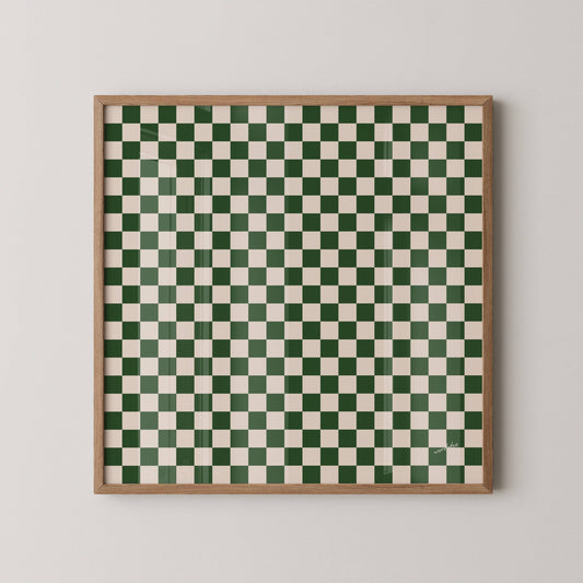 GREEN CHECKERED PRINT