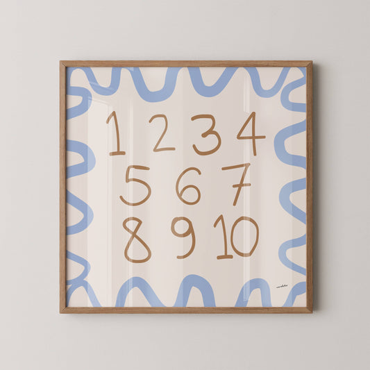 ENGLISH NUMBER CHART PRINT