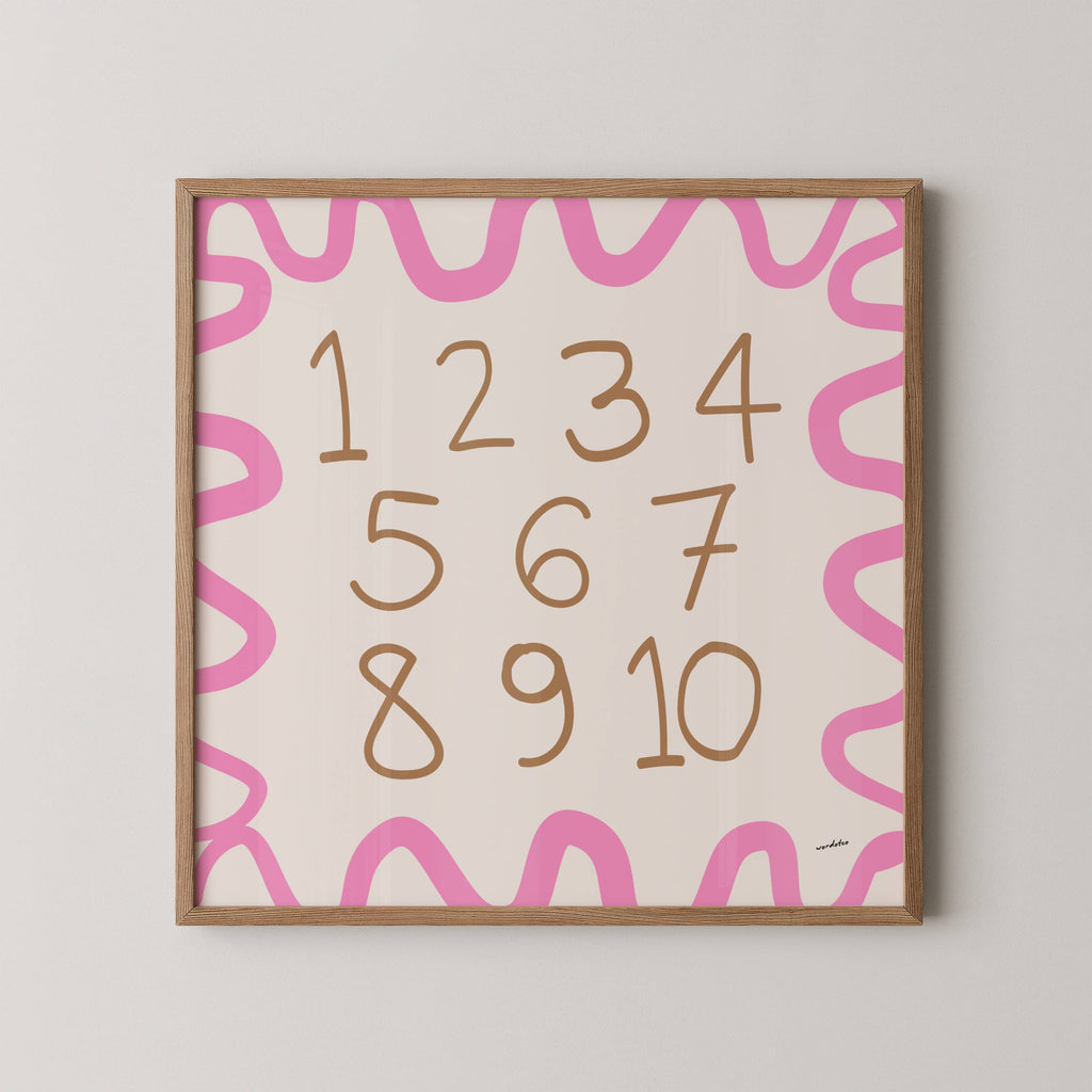 ENGLISH NUMBER CHART PRINT