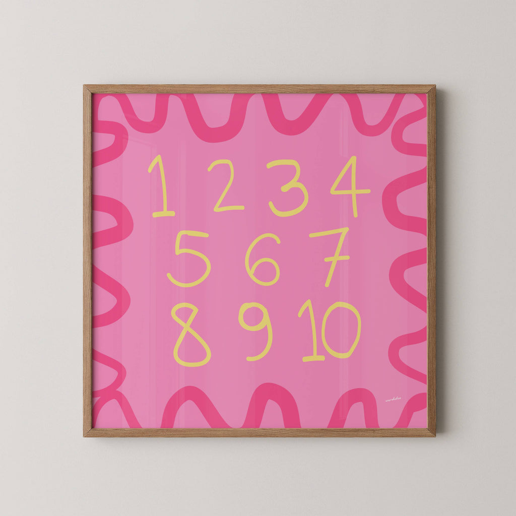 ENGLISH NUMBER CHART PRINT