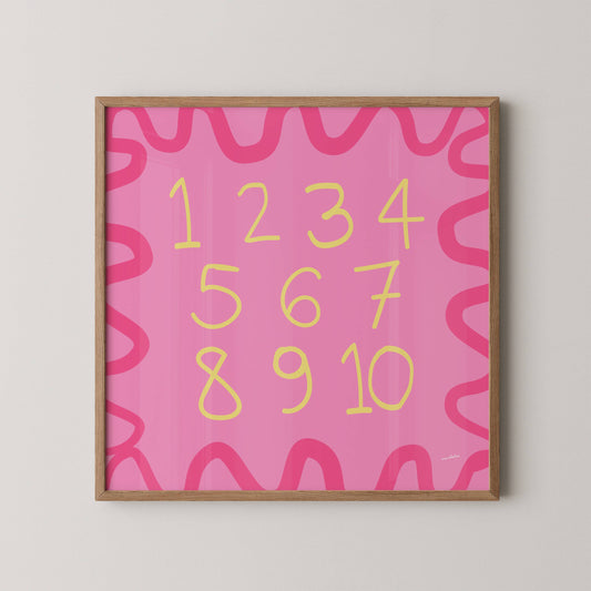 ENGLISH NUMBER CHART PRINT
