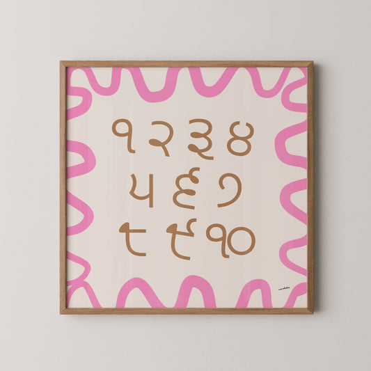 PUNJABI NUMBER CHART PRINT
