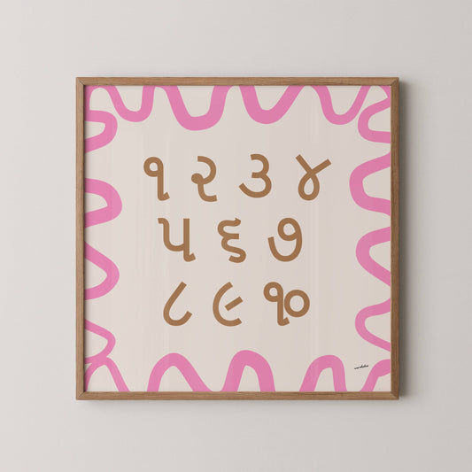 GUJARATI NUMBER CHART PRINT