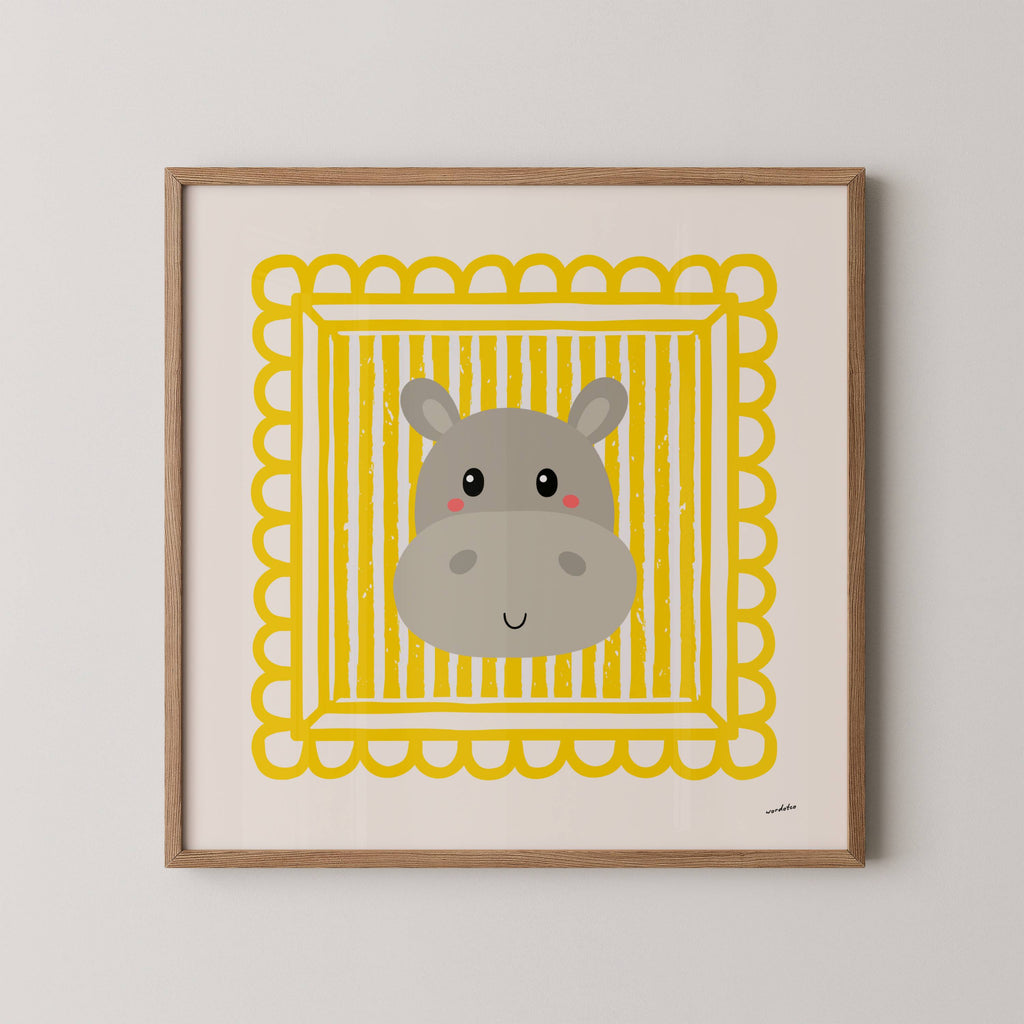 PLAYFUL HIPPO PRINT