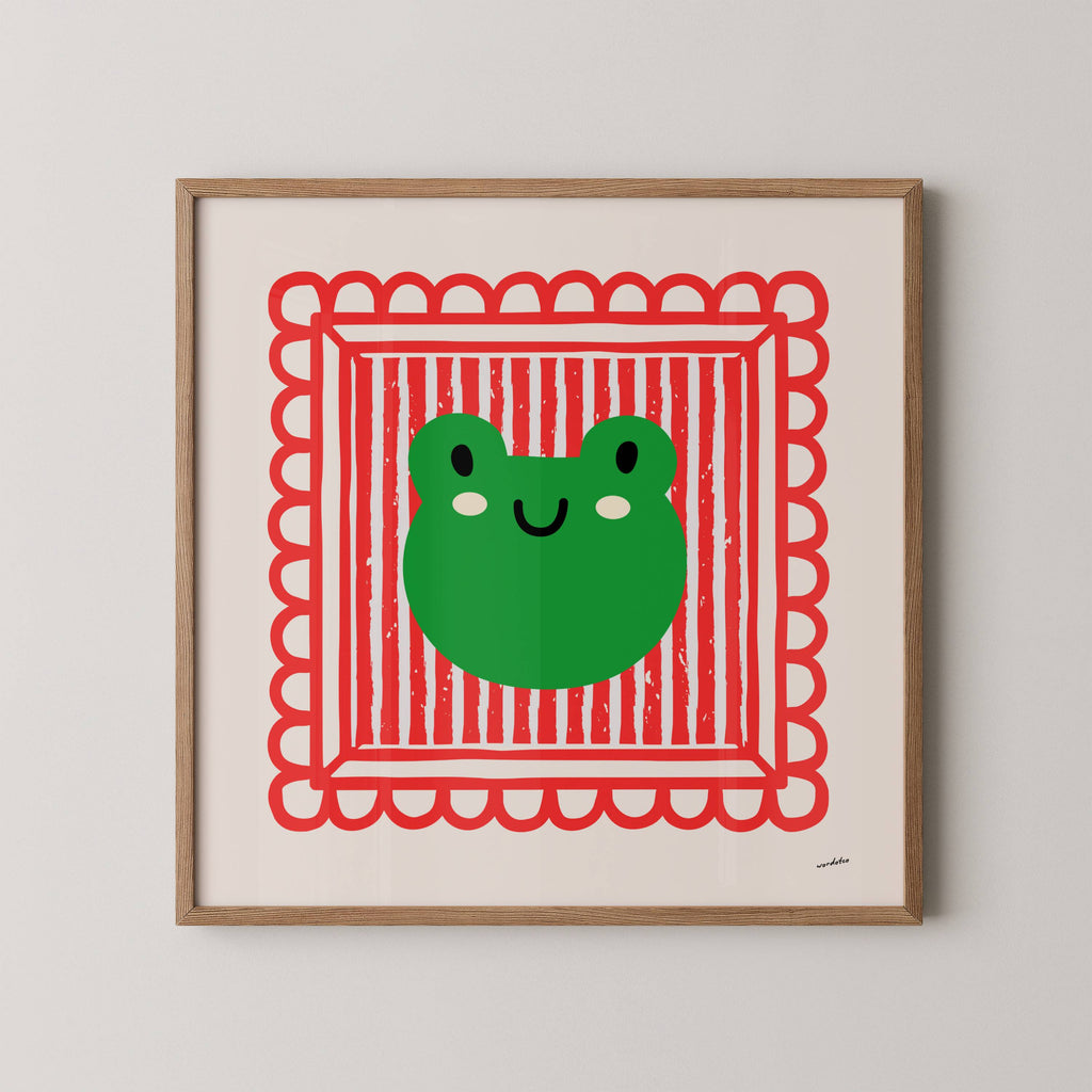 PLAYFUL FROG PRINT