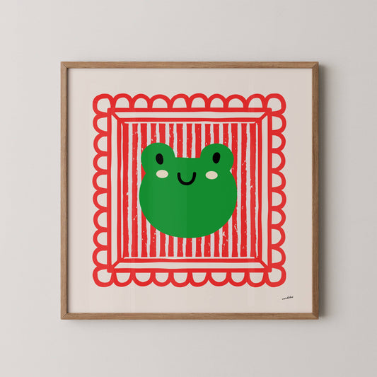 PLAYFUL FROG PRINT