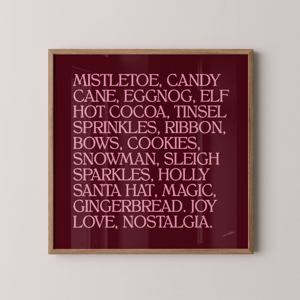 T'IS THE SEASON WORDS PRINT