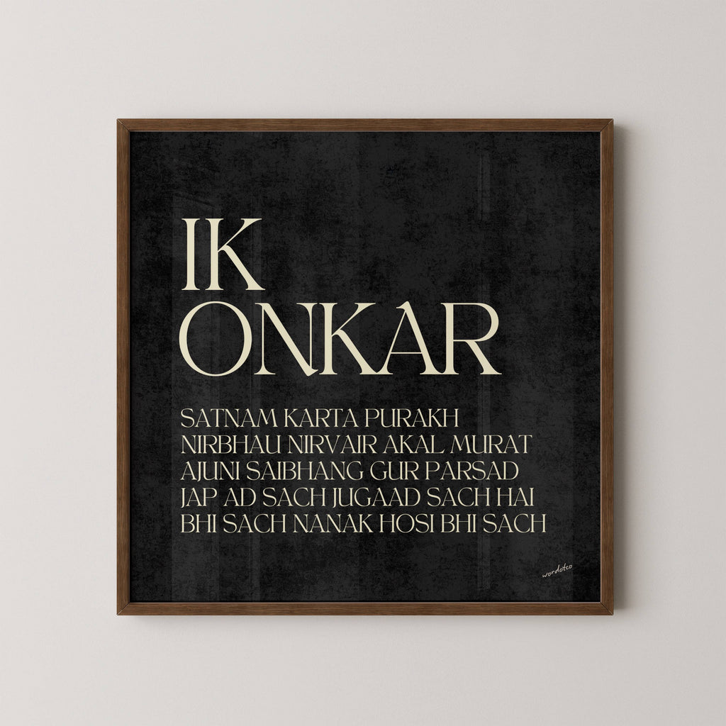 BLACK IK ONKAR MOOL MANTAR PRINT