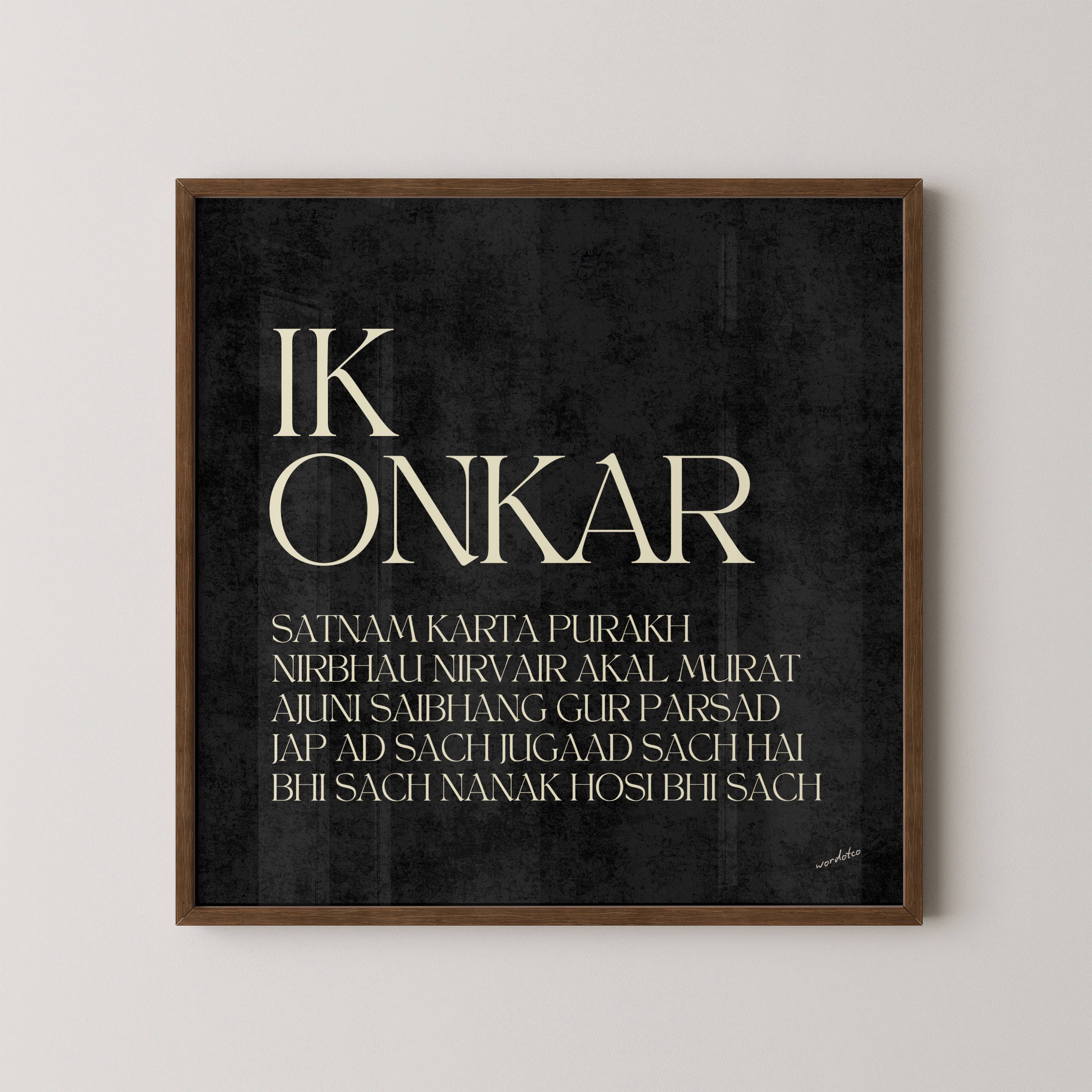 BLACK IK ONKAR MOOL MANTAR PRINT
