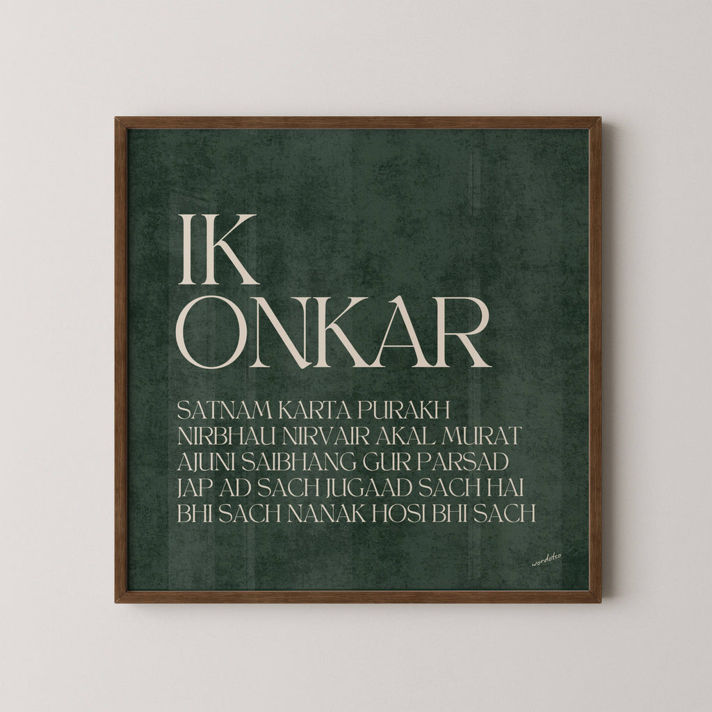 GREEN IK ONKAR MOOL MANTAR PRINT