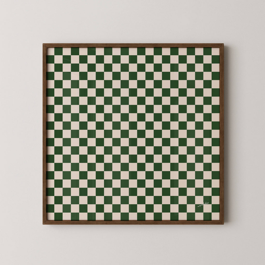 GREEN CHECKERED PRINT