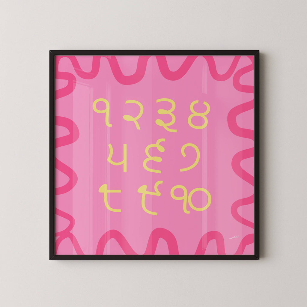 PUNJABI NUMBER CHART PRINT
