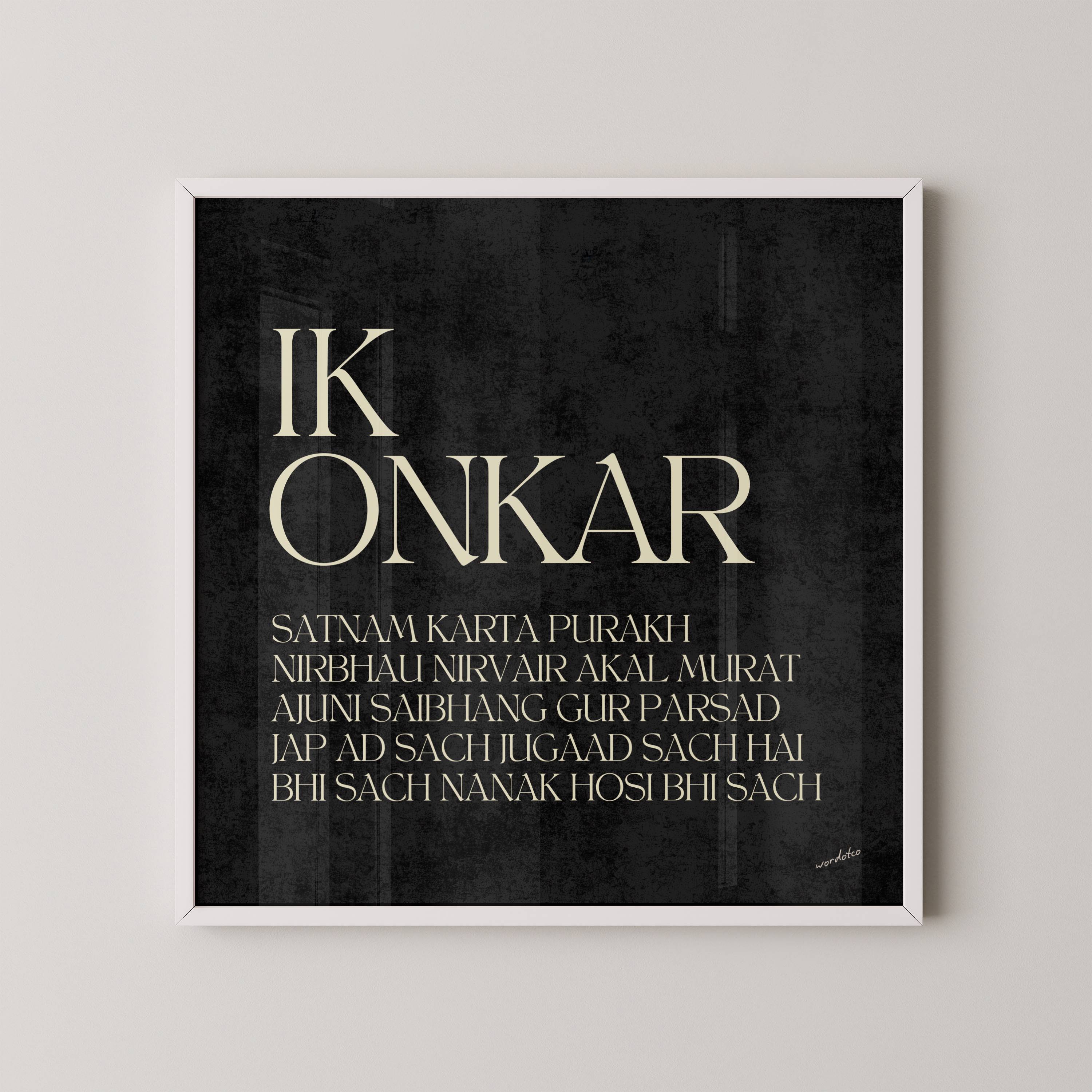 BLACK IK ONKAR MOOL MANTAR PRINT