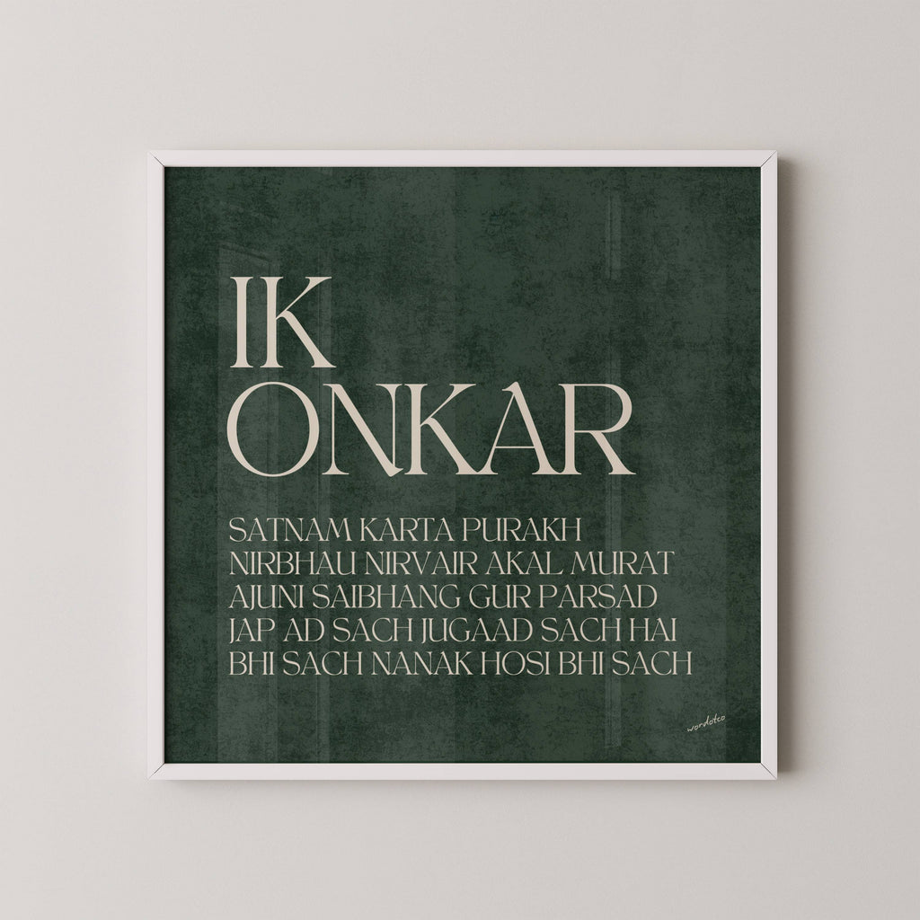 GREEN IK ONKAR MOOL MANTAR PRINT