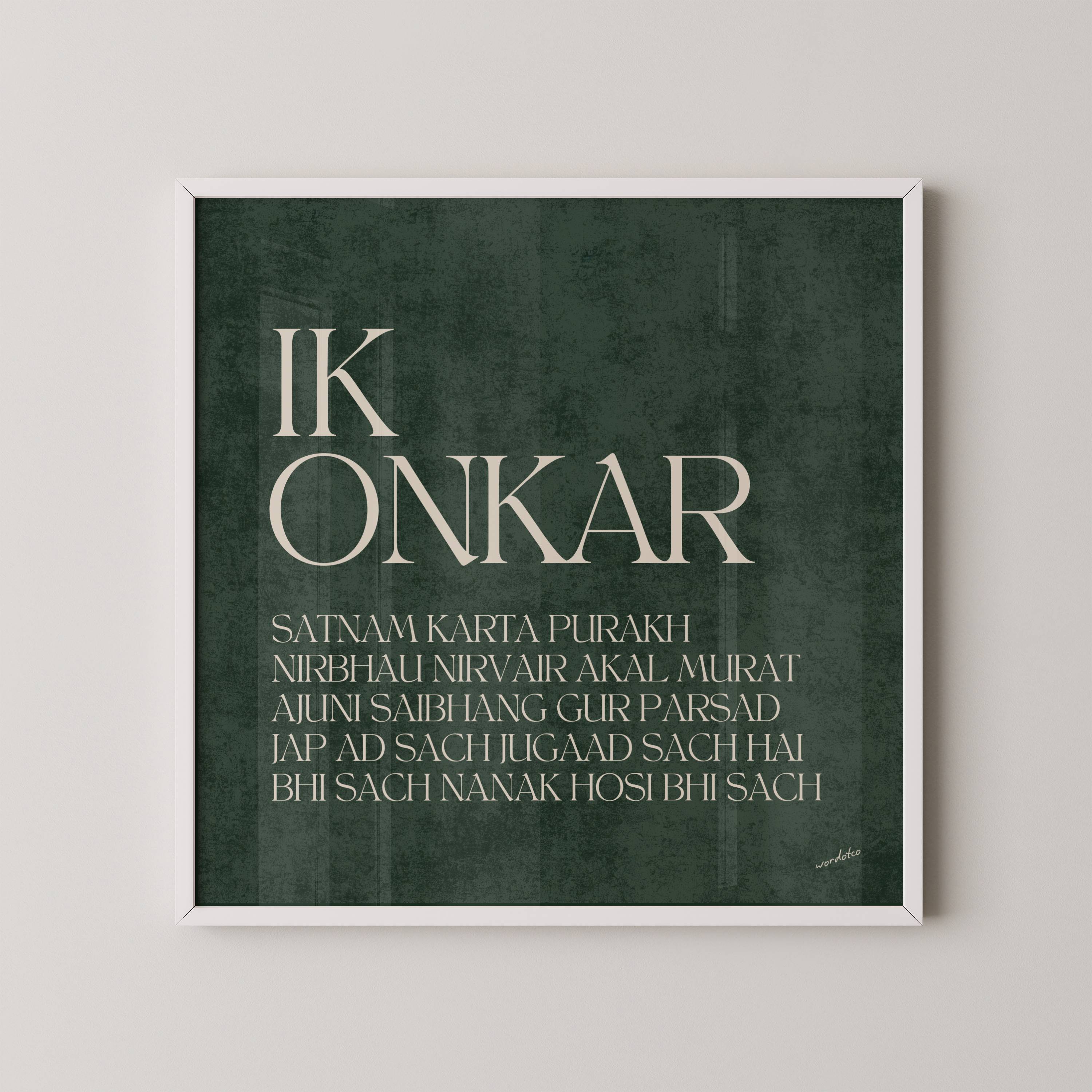 GREEN IK ONKAR MOOL MANTAR PRINT