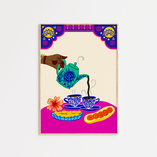 Chai & Snacks Poster Print