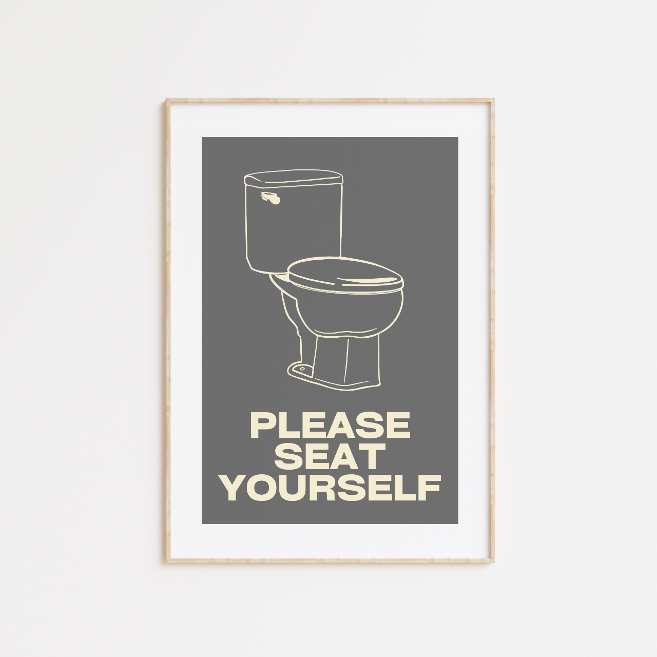 Please Seat Yourself Poster Print Unique Bathroom Wall Art wordot