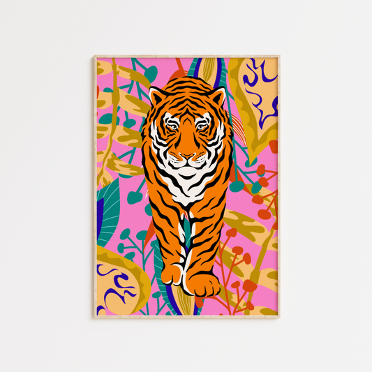 Vibrant Safari Tiger Poster Print