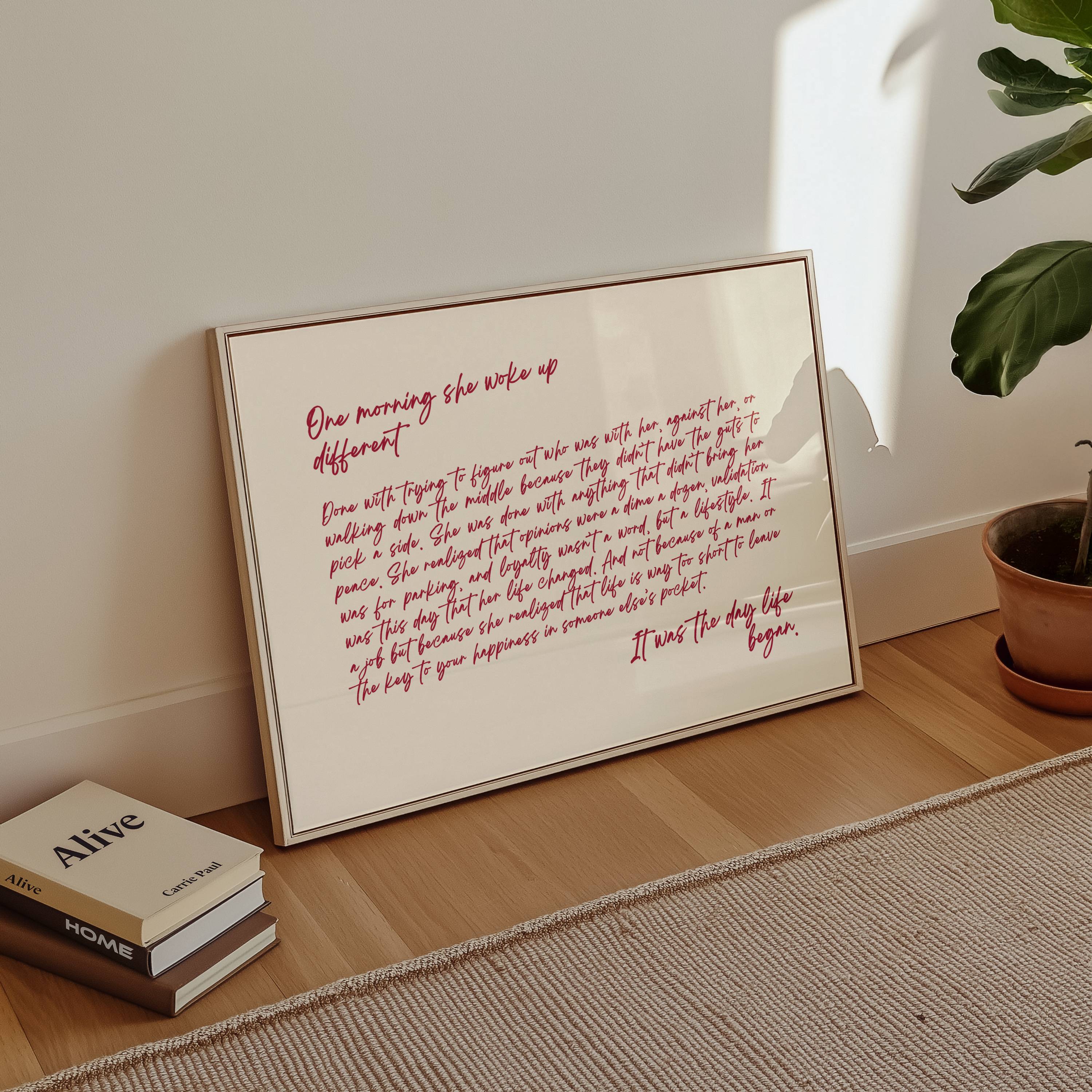 ONE MORNING SHE WOKE UP PRINT (Digital Download)