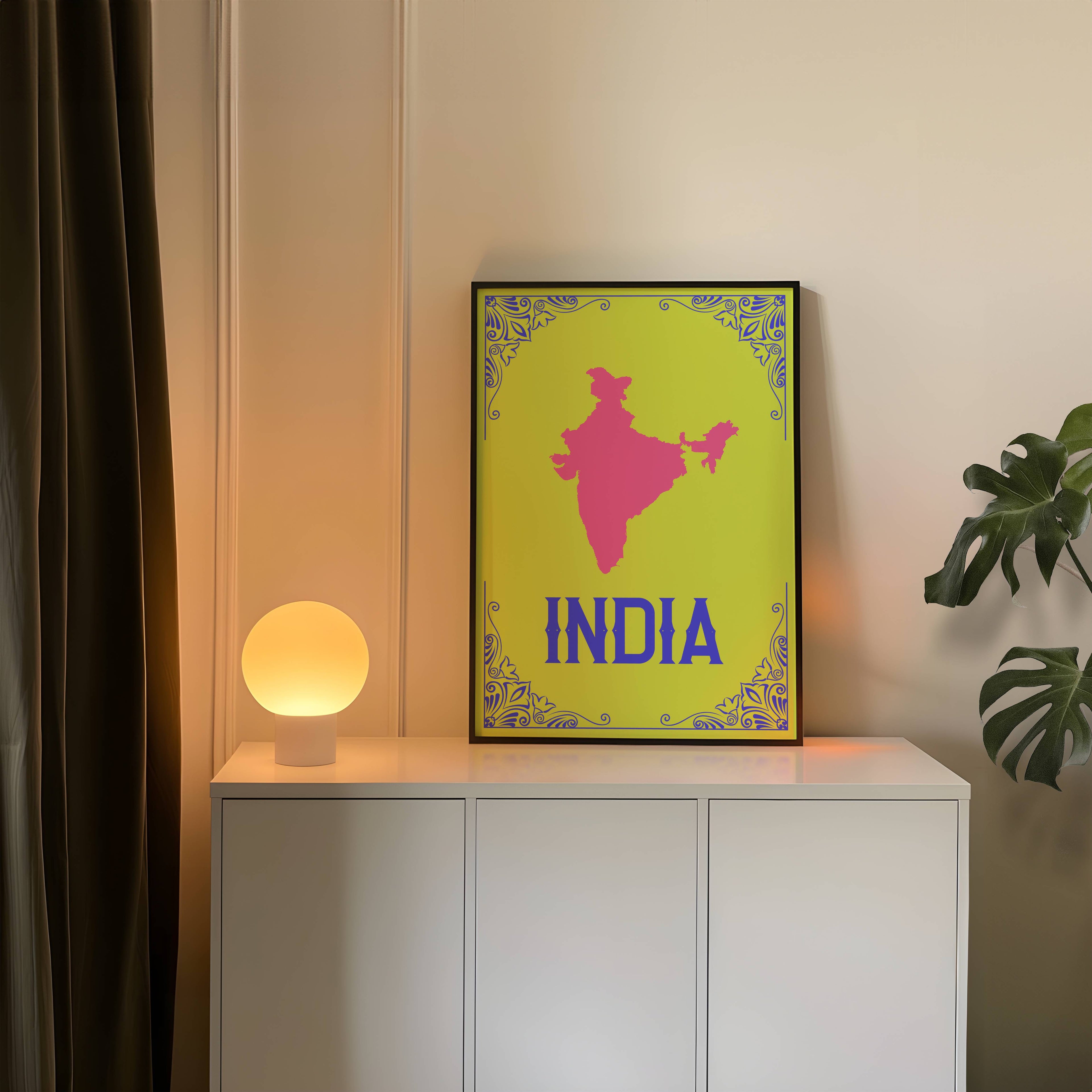 MAP OF INDIA PRINT