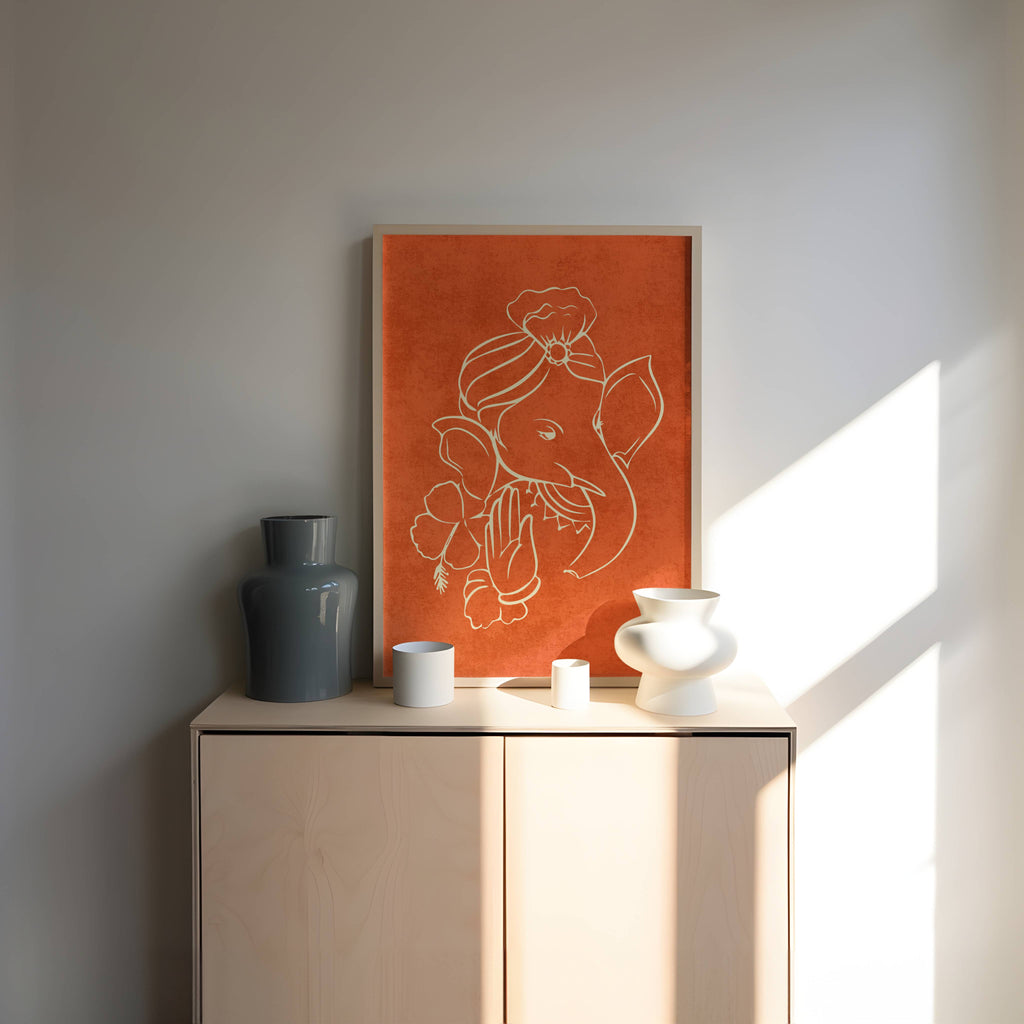 THREADED GANESH PRINT