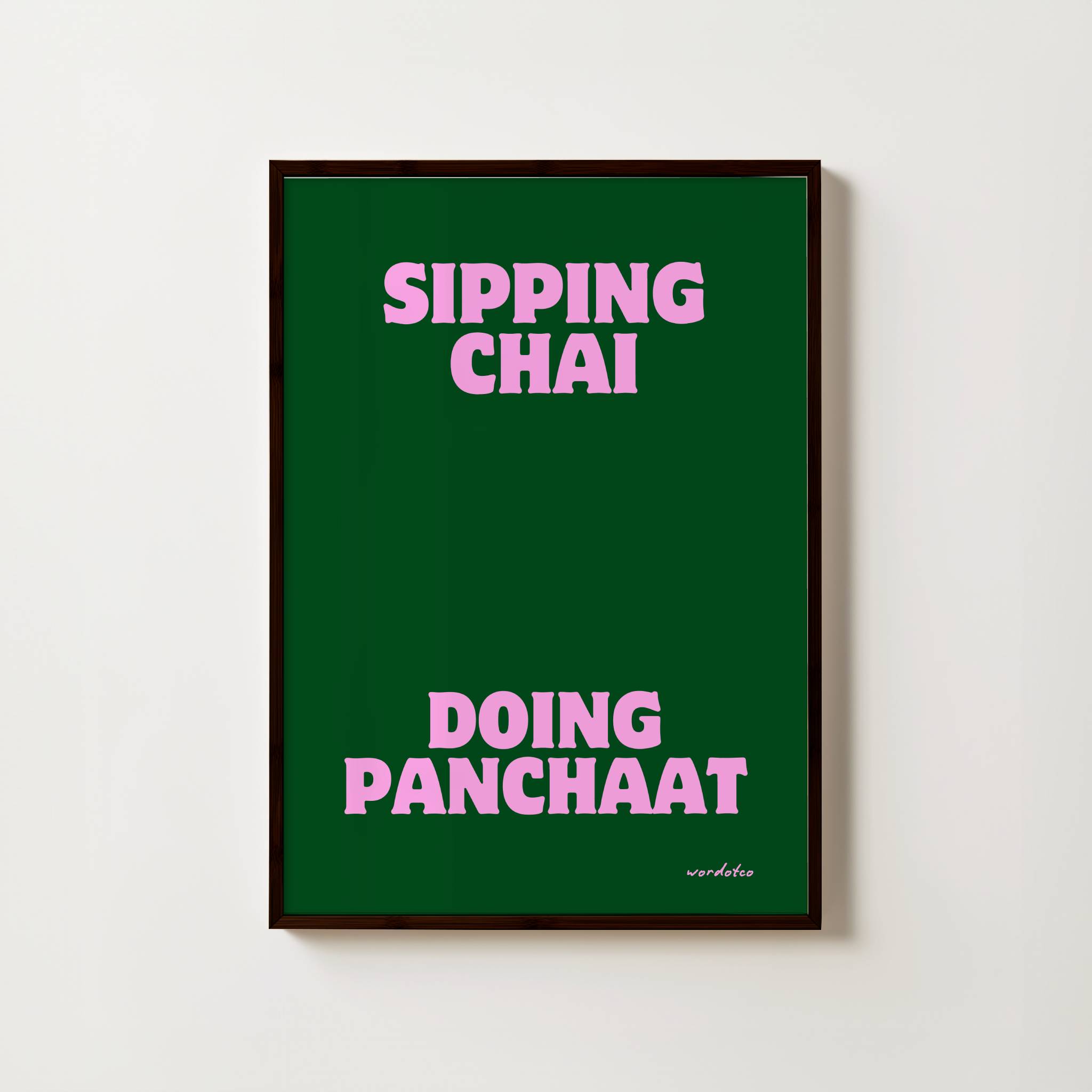 SIPPING CHAI DOING PANCHAAT PRINT