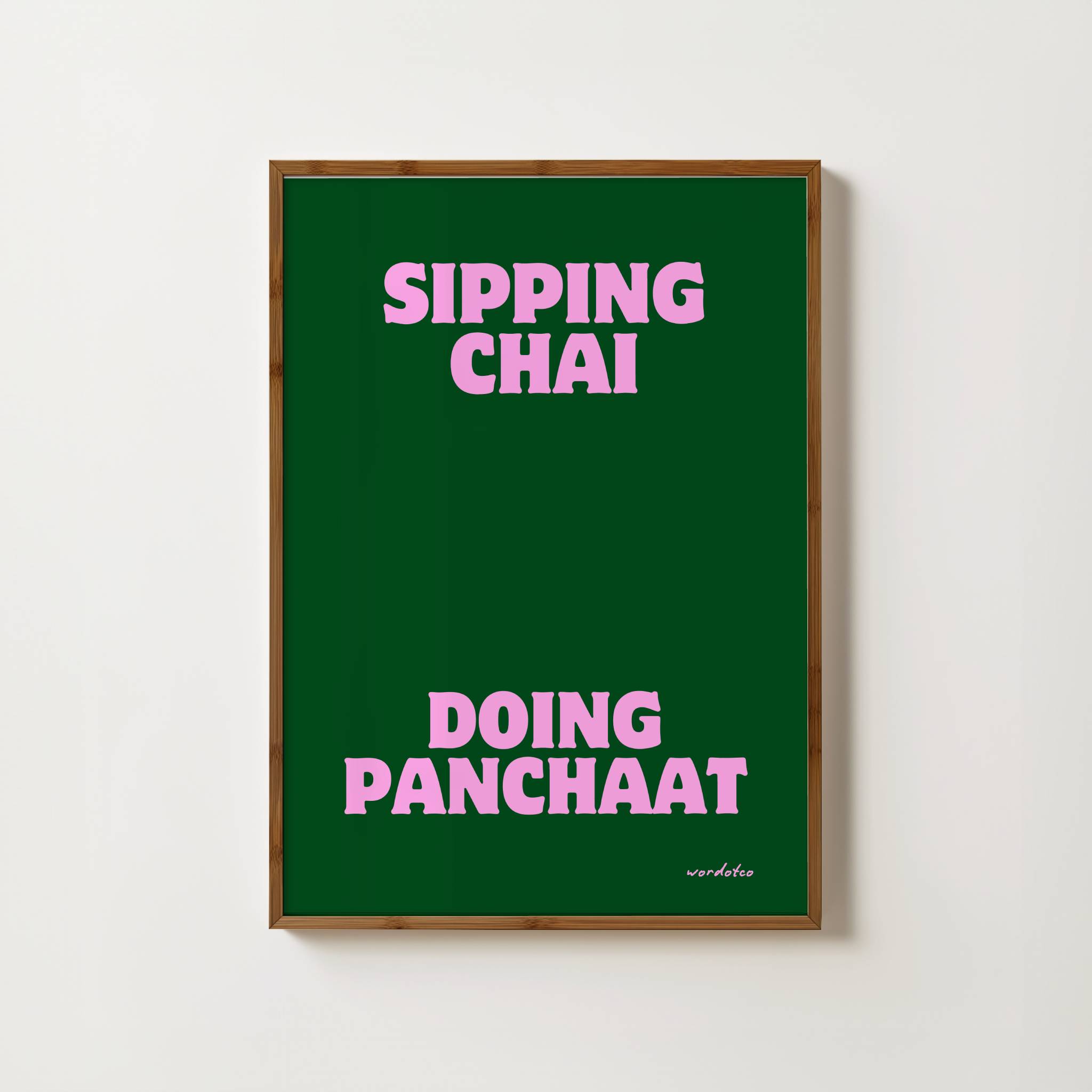 SIPPING CHAI DOING PANCHAAT PRINT