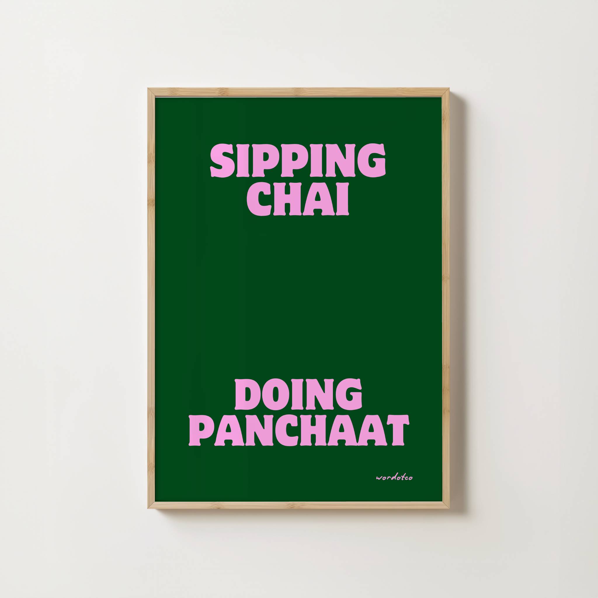 SIPPING CHAI DOING PANCHAAT PRINT