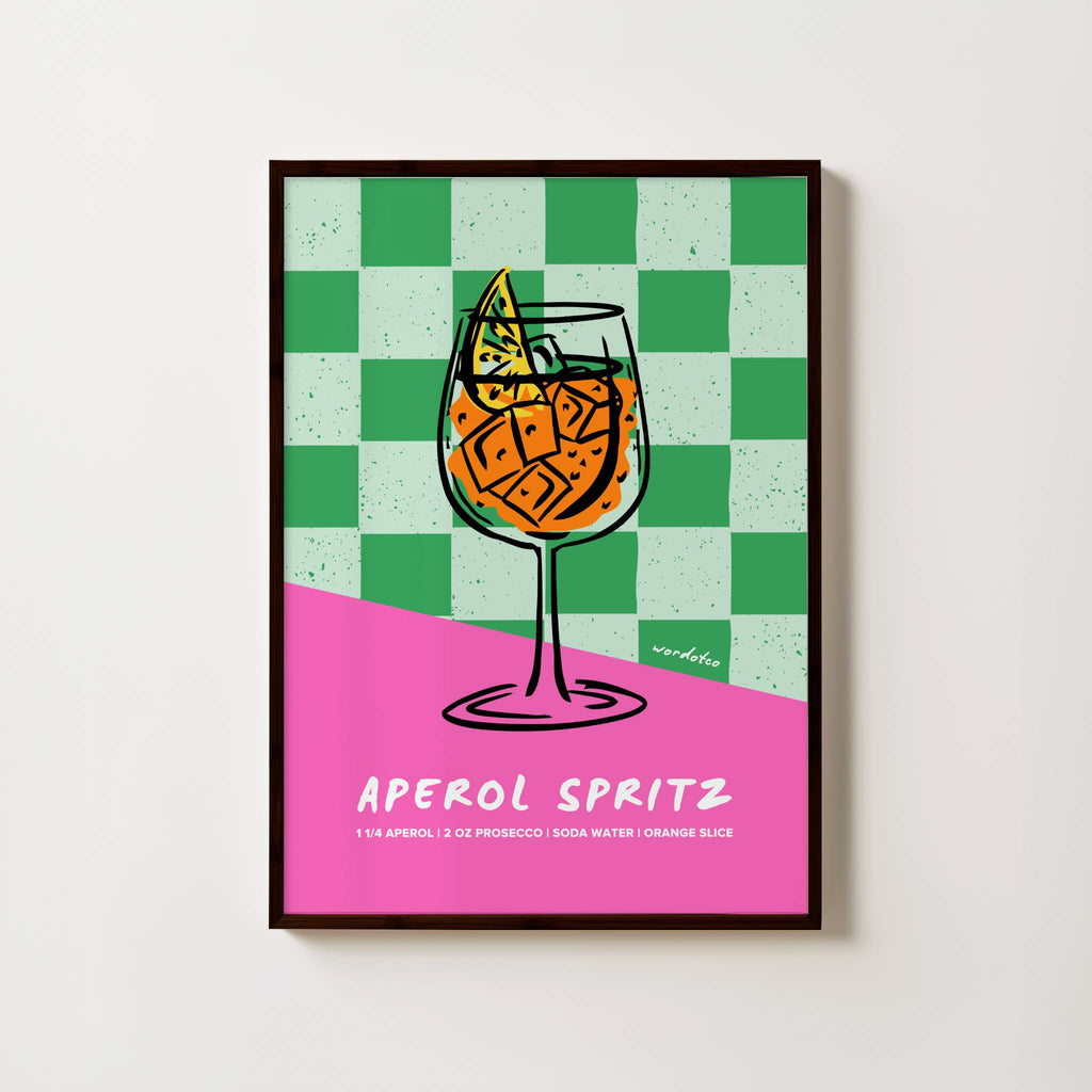 CHECKERED APEROL SPRITZ COCKTAIL PRINT