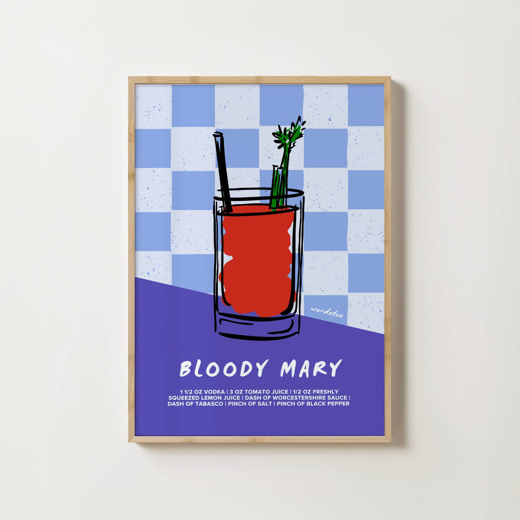 CHECKERED BLOODY MARY COCKTAIL PRINT