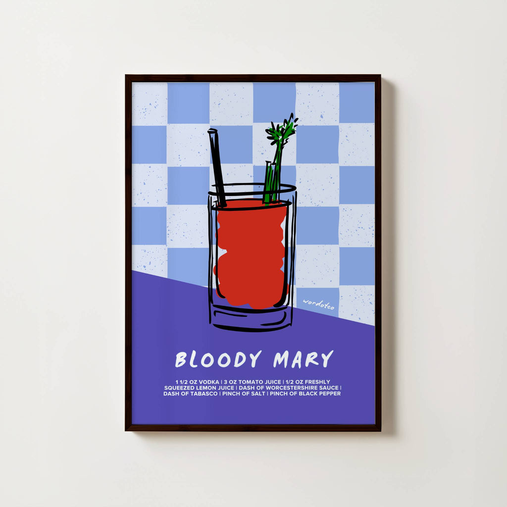 CHECKERED BLOODY MARY COCKTAIL PRINT