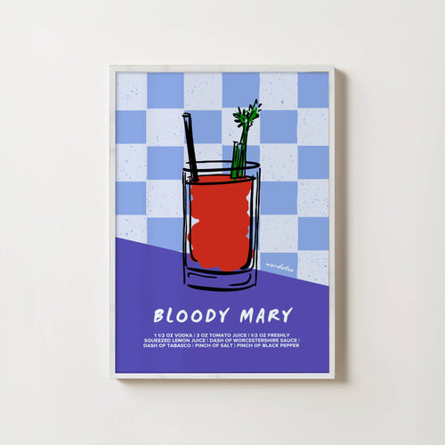 CHECKERED BLOODY MARY COCKTAIL PRINT