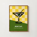 CHECKERED MARTINI COCKTAIL PRINT