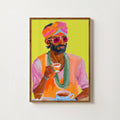 man drinking tea poster