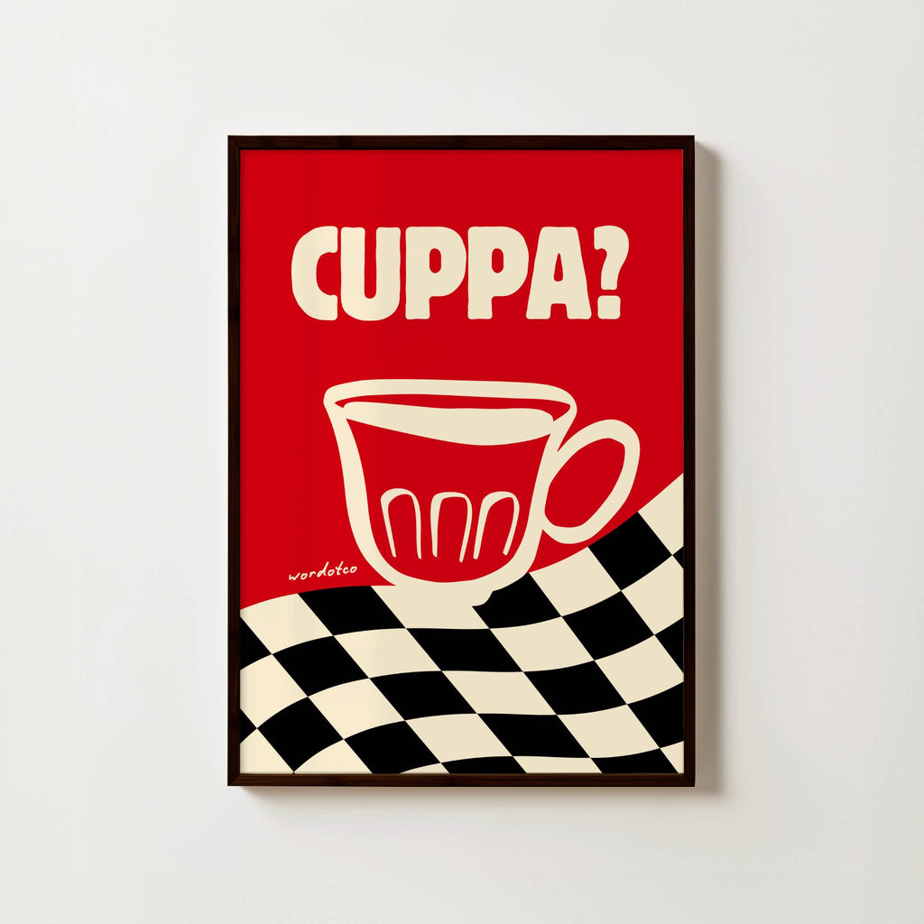 CHECKERED CUPPA PRINT