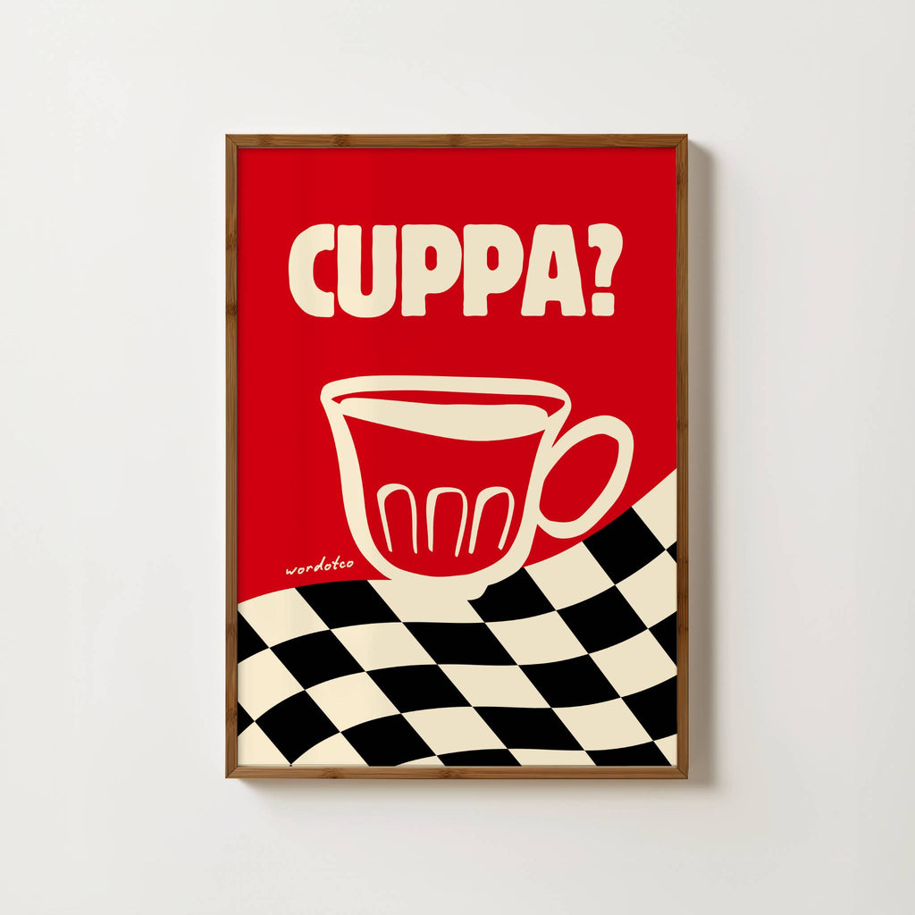 CHECKERED CUPPA PRINT