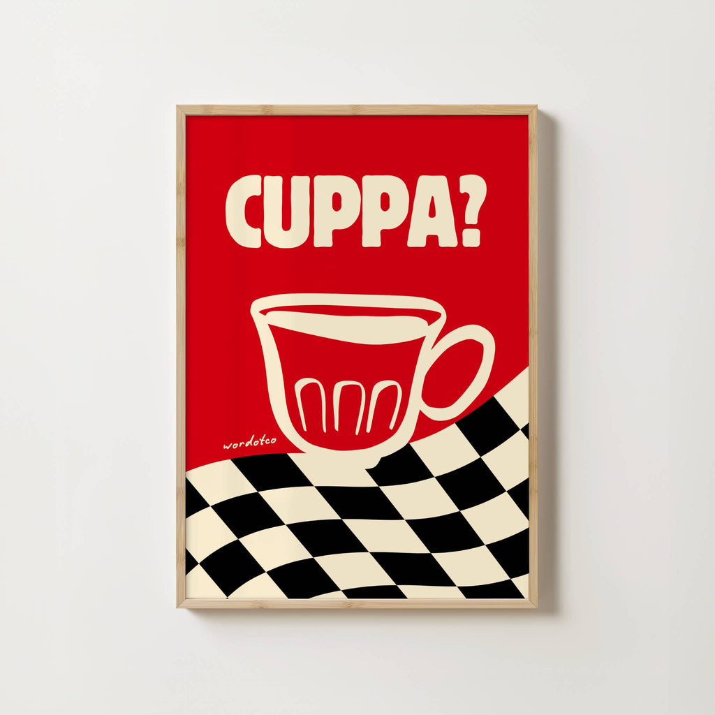 CHECKERED CUPPA PRINT