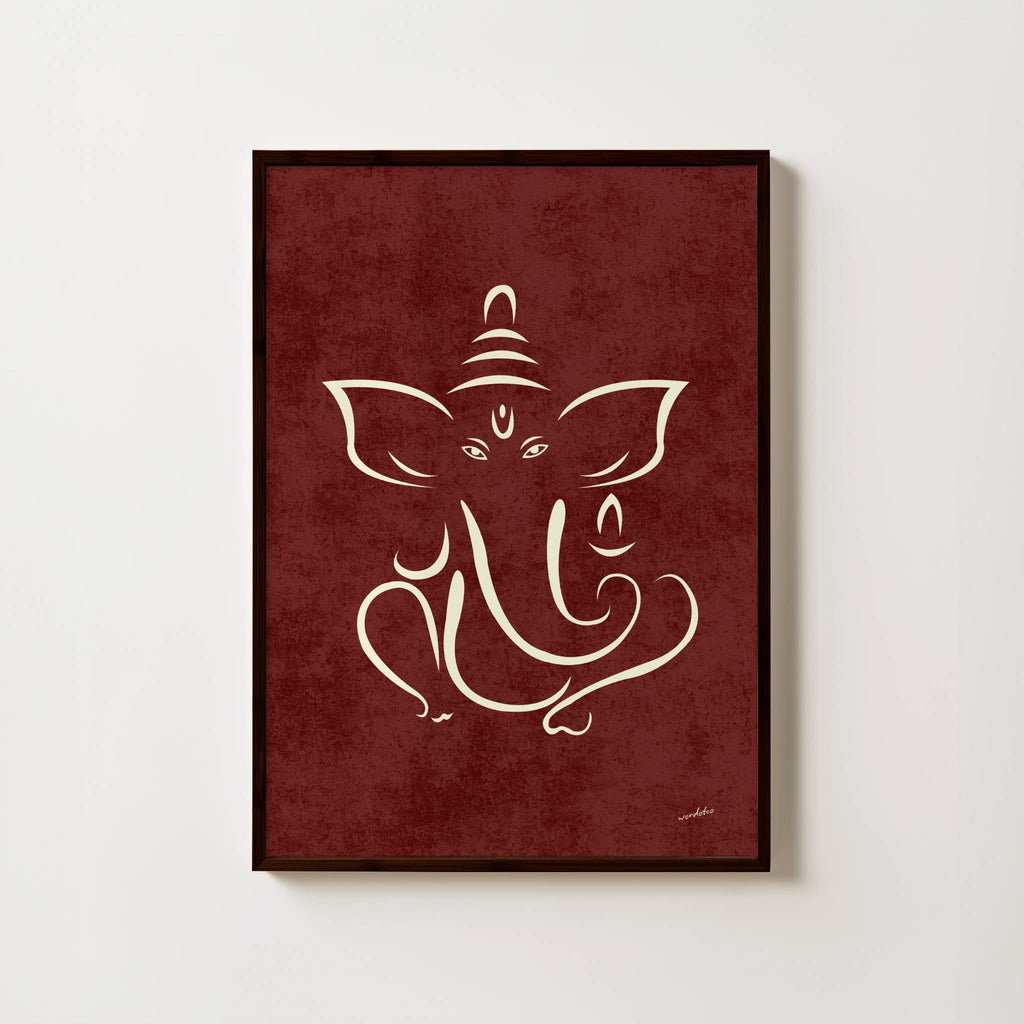 LINES OF GANESH PRINT