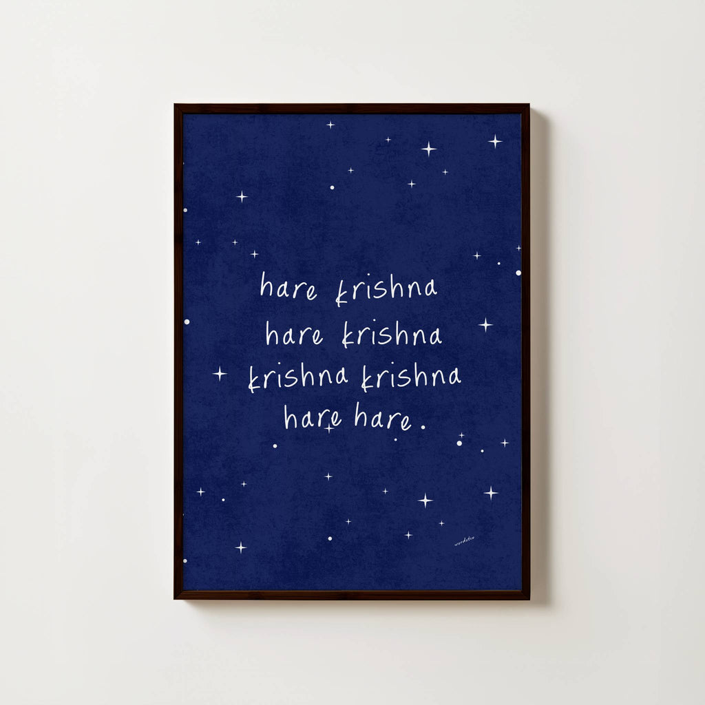 NURSERY MIDNIGHT HARE KRISHNA PRINT