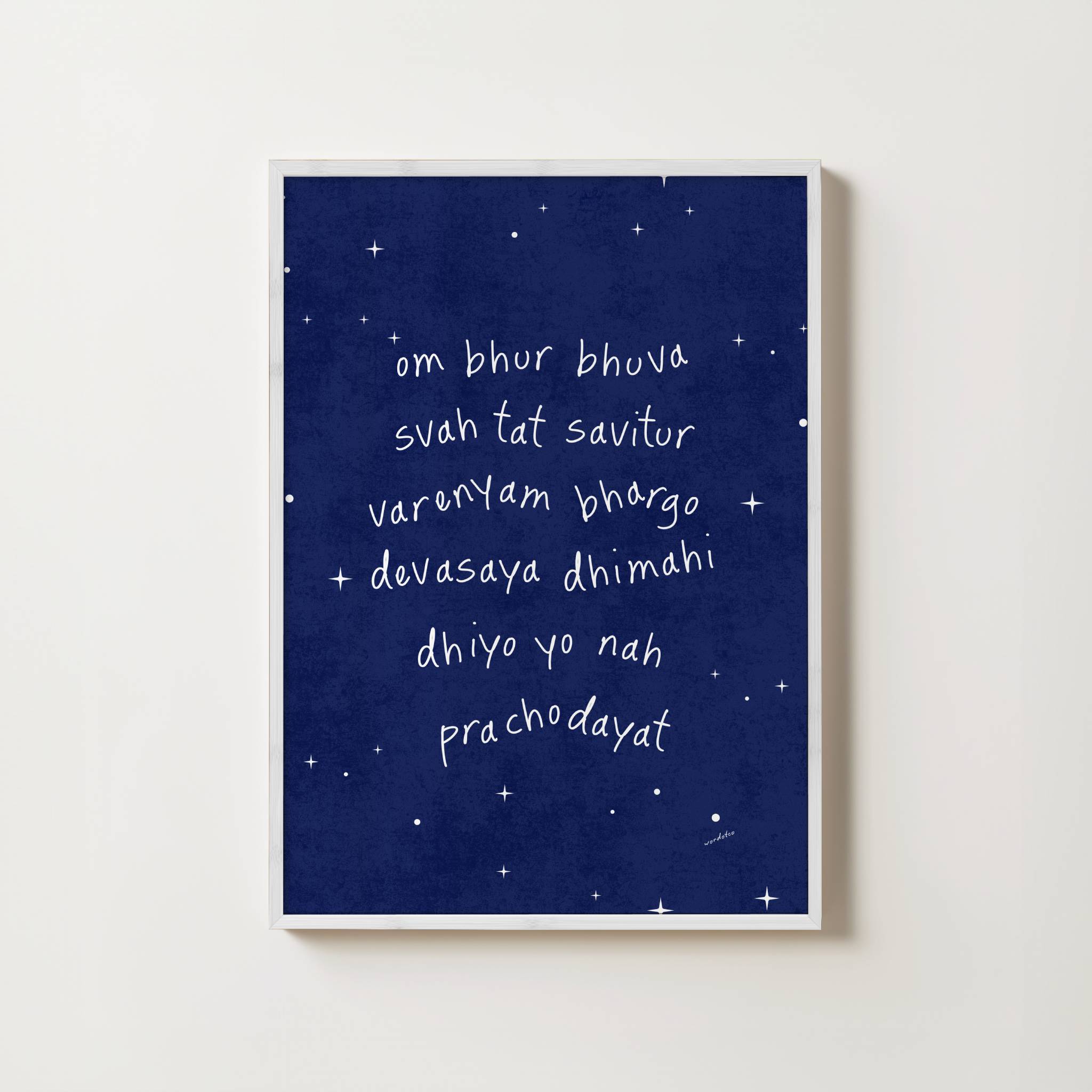 NURSERY MIDNIGHT GAYATRI MANTRA PRINT