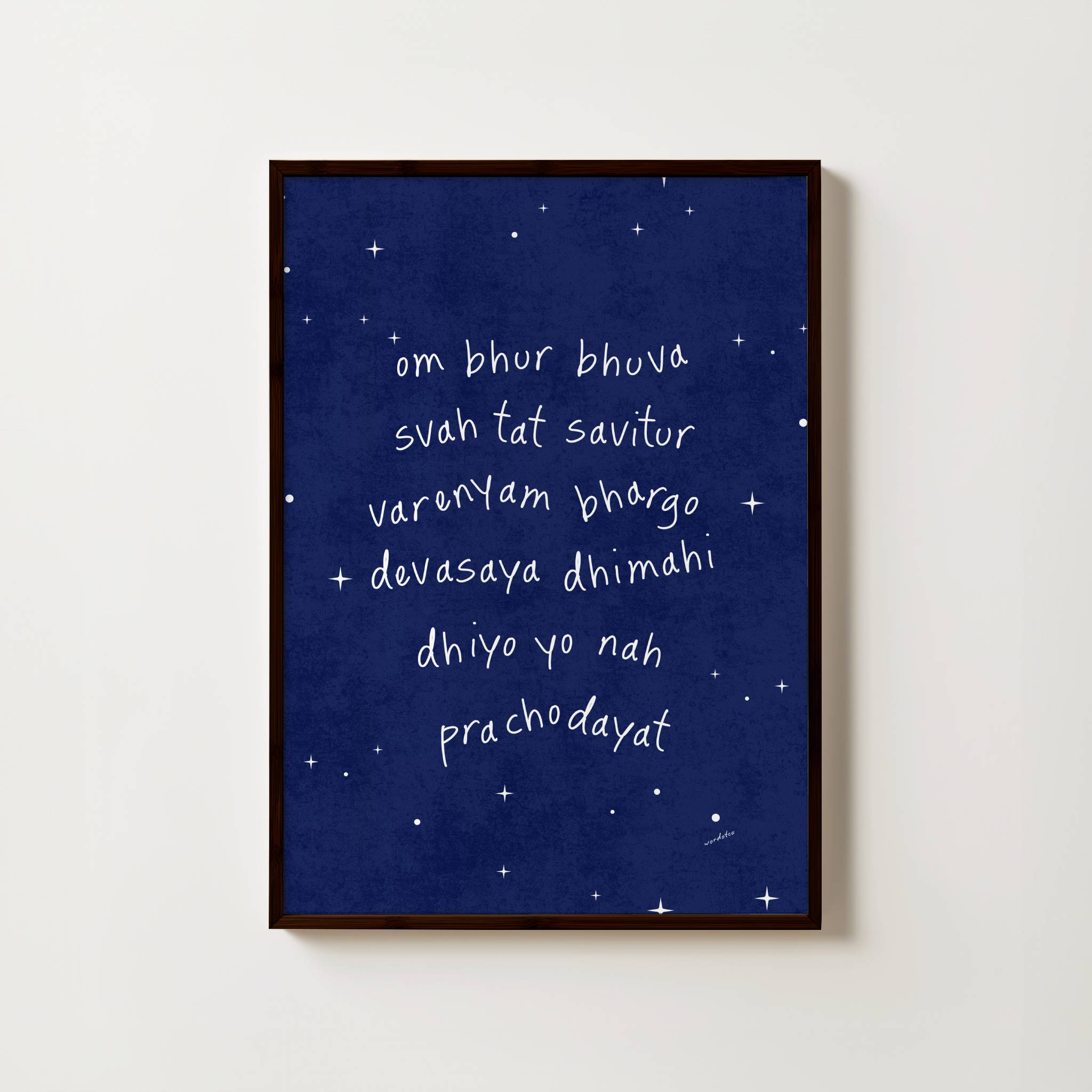 NURSERY MIDNIGHT GAYATRI MANTRA PRINT