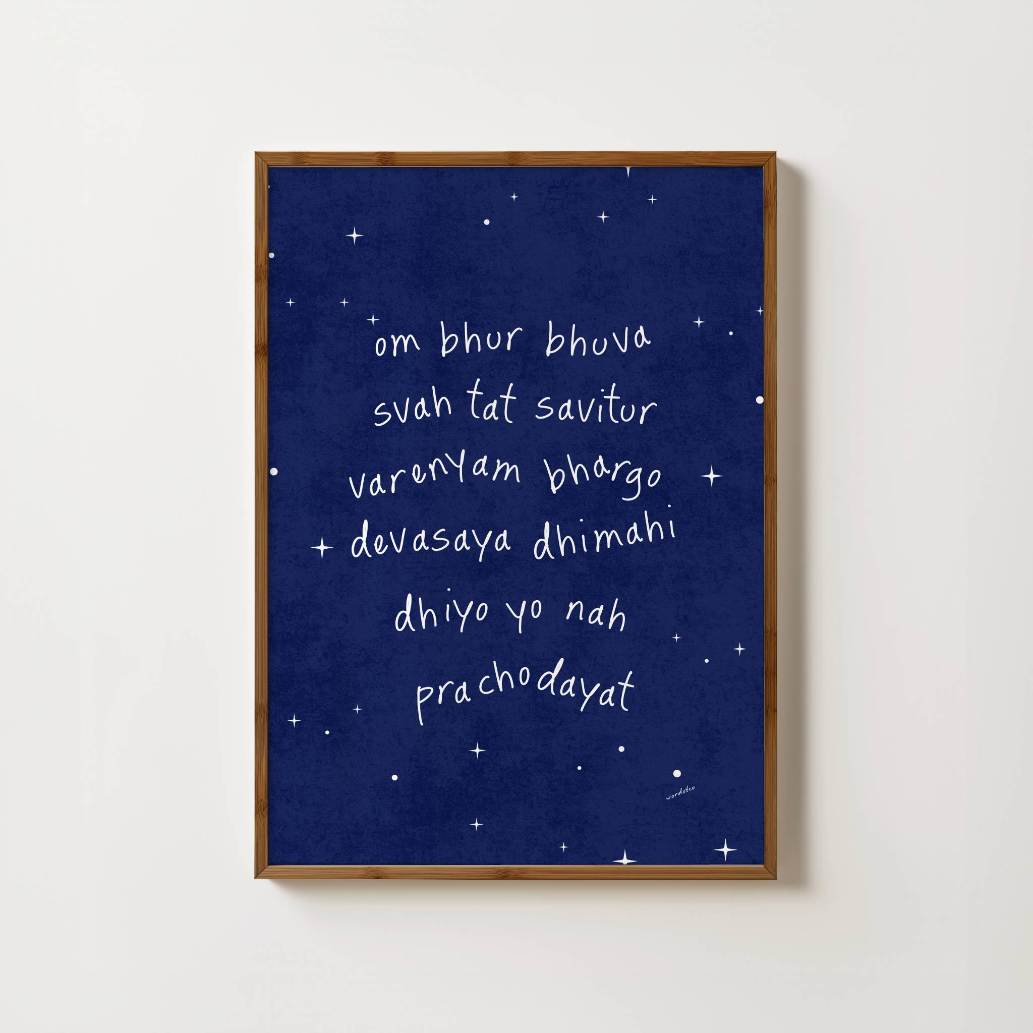 NURSERY MIDNIGHT GAYATRI MANTRA PRINT