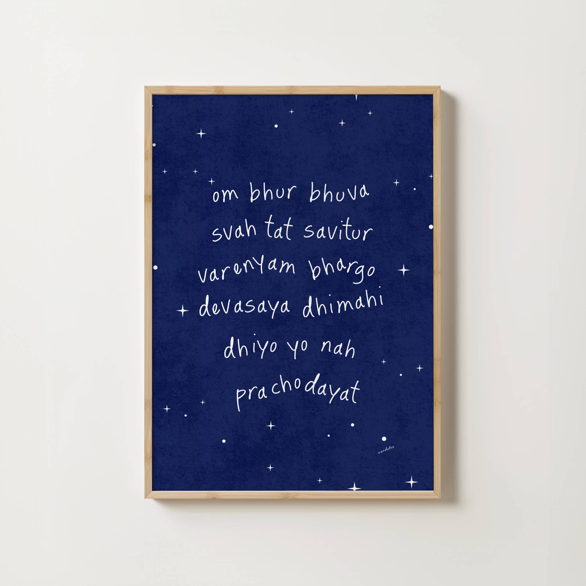 NURSERY MIDNIGHT GAYATRI MANTRA PRINT