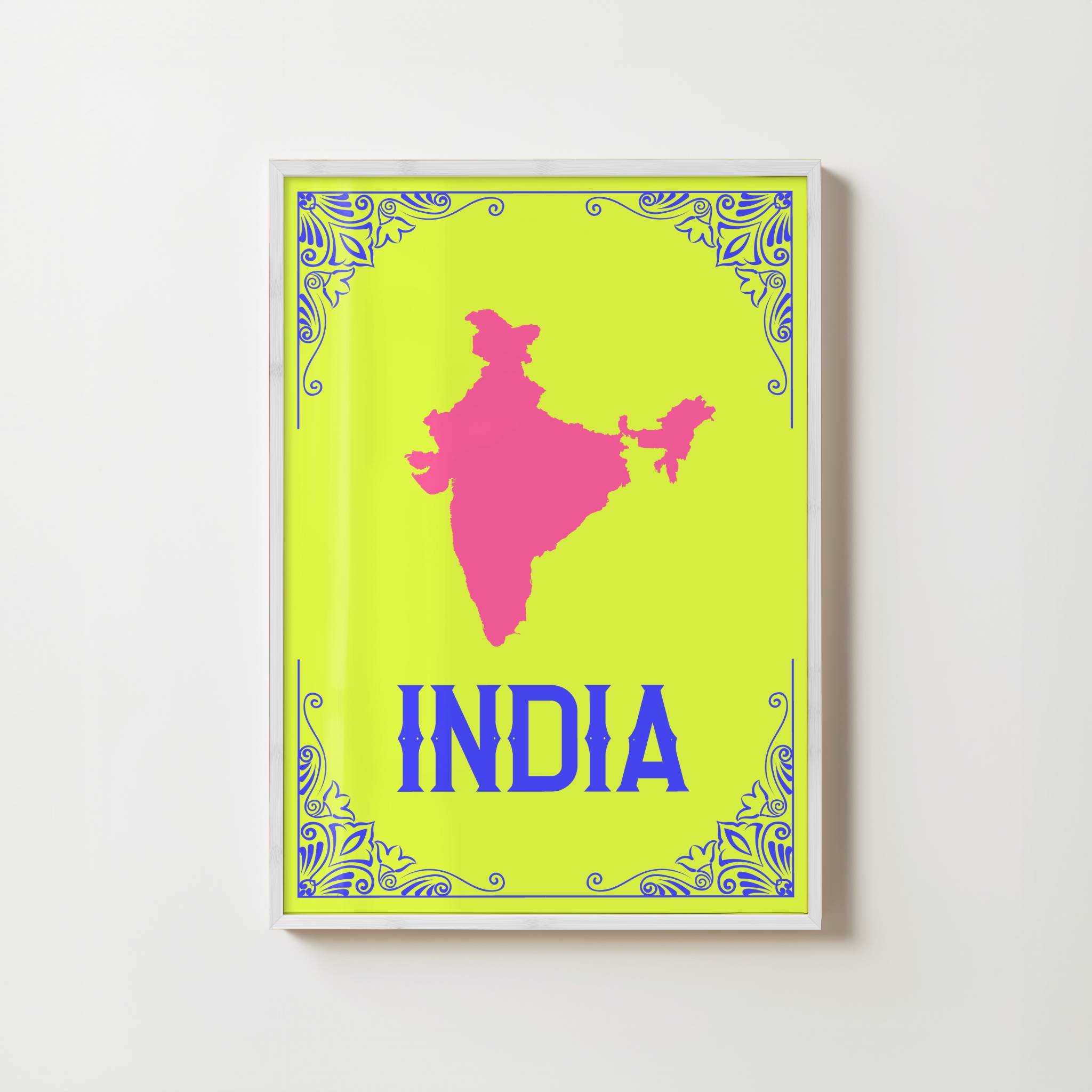 MAP OF INDIA PRINT